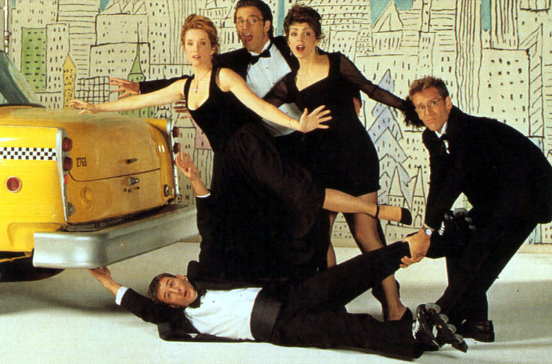 Lea Thompson, Amy Pietz, Eric Lutes, Andy Lauer and Malcolm Gets in Caroline in the City